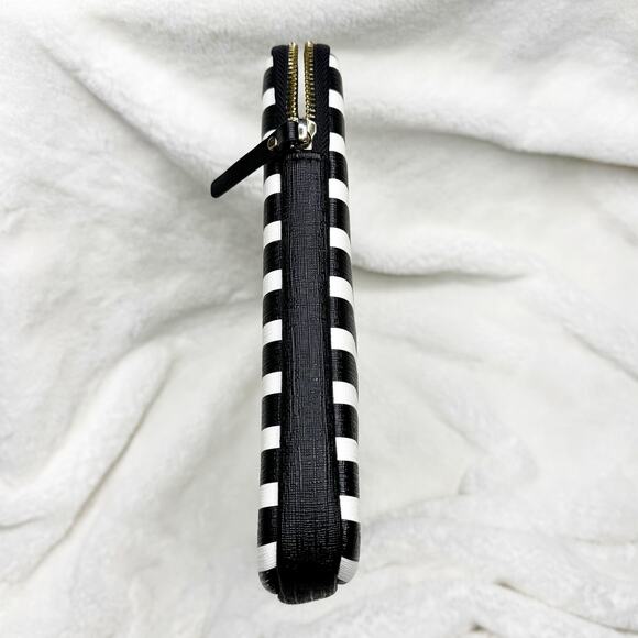 KATE SPADE New York Black & White Stripe Padded iPad Tablet Zip Case - Picture 4 of 10